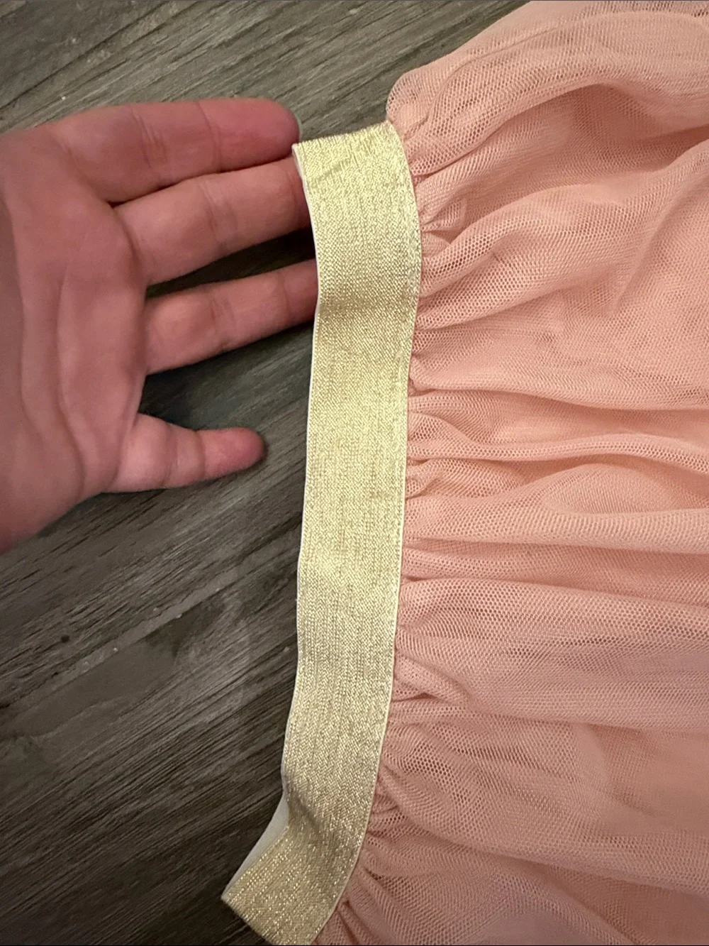 Carter's Light Pink Layered Skirt with Shiny Gold Waistband